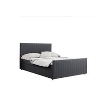 BOXBETT mit Bettkasten Matratze Topper LATINO stoff Velvet 160x200 cm Grau H3-Bonell - Grau, Holz/Holzwerkstoff (160/200cm) - Kaiser Möbel