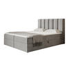 BOXBETT TOKIO mit 2 Bettkästen, 160x200, Farbe: Grau, Velourstoff, Doppelbett mit Bonell-Matratze - Grau, Holz/Kunststoff (160/200cm) - Alpi-Möbel