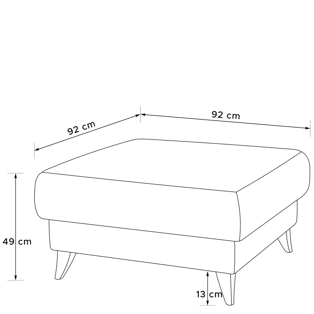 HOCKER GUSTAVO Velours, Dunkelbau - Dunkelblau, Holz/Holzwerkstoff (92/49/92cm) - KONSIMO®