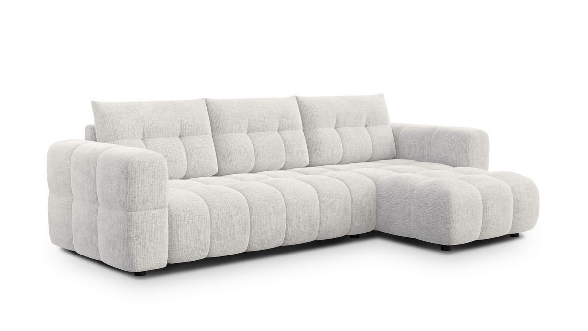 ECKSOFA CLOUDI 4-Sitzer rechts, creme - Creme/Schwarz, Holz/Textil (294/160cm) - Courtois Laville