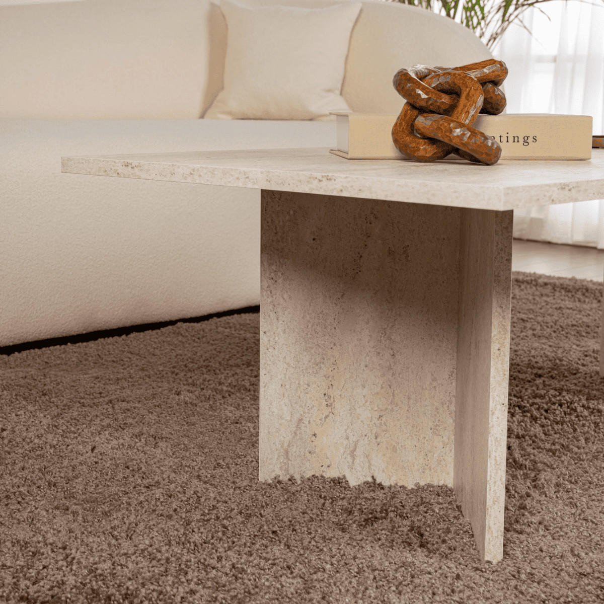 COUCHTISCH mit rechteckiger Platte 119/60/40 cm - Hellbraun, Holzwerkstoff (119/60/40cm) - Calicosy