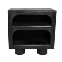 NACHTTISCH aus Mangoholz 55cm, schwarz - Schwarz, Holz (35/55/55cm) - Giga Meubel