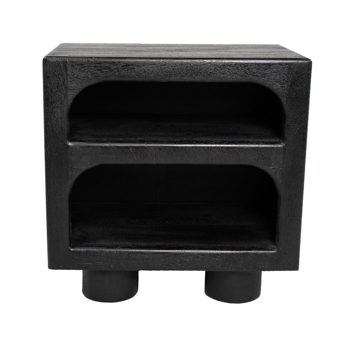 NACHTTISCH aus Mangoholz 55cm, schwarz - Schwarz, Holz (35/55/55cm) - Giga Meubel