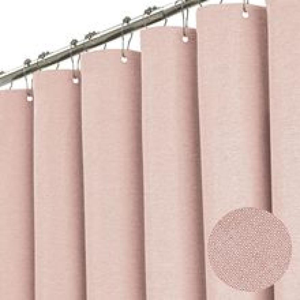 DUSCHVORHANG Rosa Leinen Polyester wasserdicht schimmelresistent mit Ringen für Dusche - Pink, Textil (200/180cm) - MCBOSON