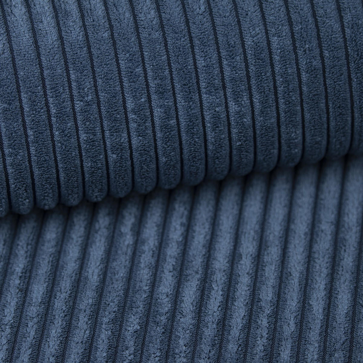 SOFA Roda Dunkelblau, Kordsofa mit Schlaffunktion - Dunkelblau, Holzwerkstoff/Textil (248/93/96cm) - Bettso