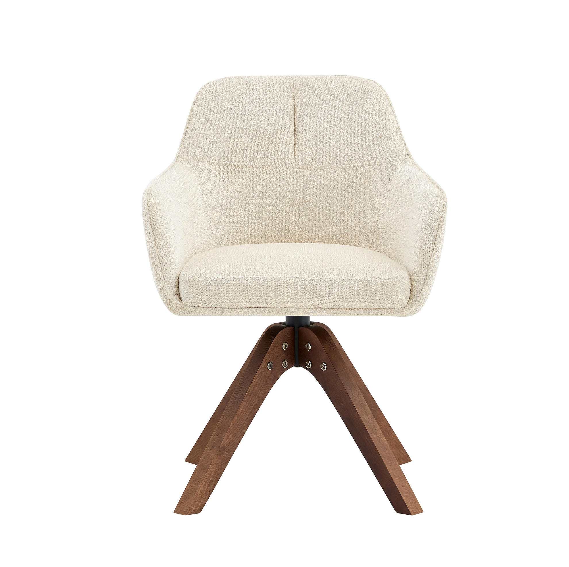 ESSZIMMERSTUHL drehbar mit Armlehnen 82 cm Stoff Walnut White 2er-Set - Weiß, Holz (46/82/58cm) - Meubliv