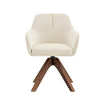 ESSZIMMERSTUHL drehbar mit Armlehnen 82 cm Stoff Walnut White 2er-Set - Weiß, Holz (46/82/58cm) - Meubliv
