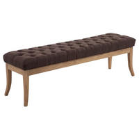SITZBANK 150/38 cm Stoff braun - Naturfarben/Braun, Holz/Textil (150/46/38cm) - CLP