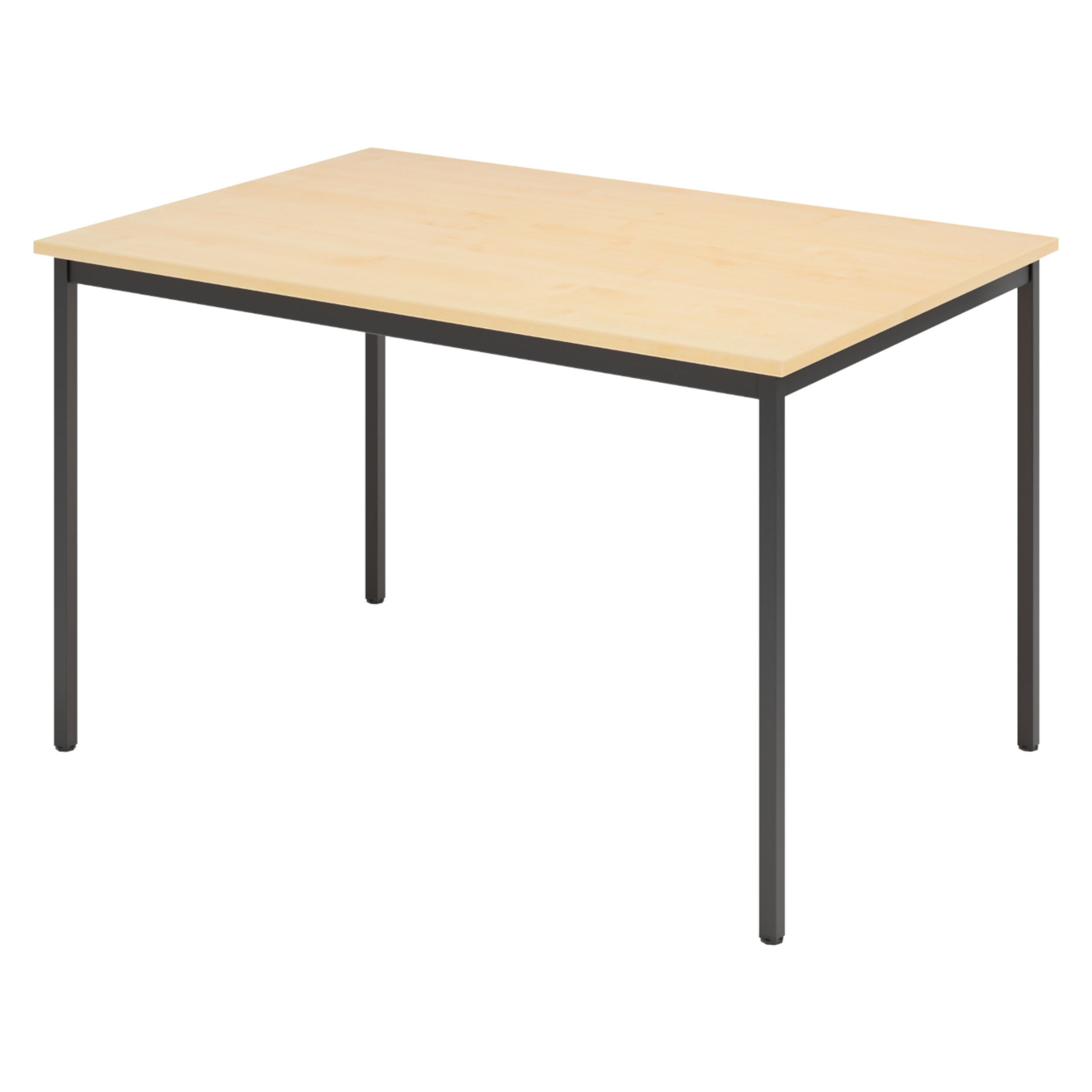 bümö Kantinentisch Ahorn, Schwarz 120x72x80 cm