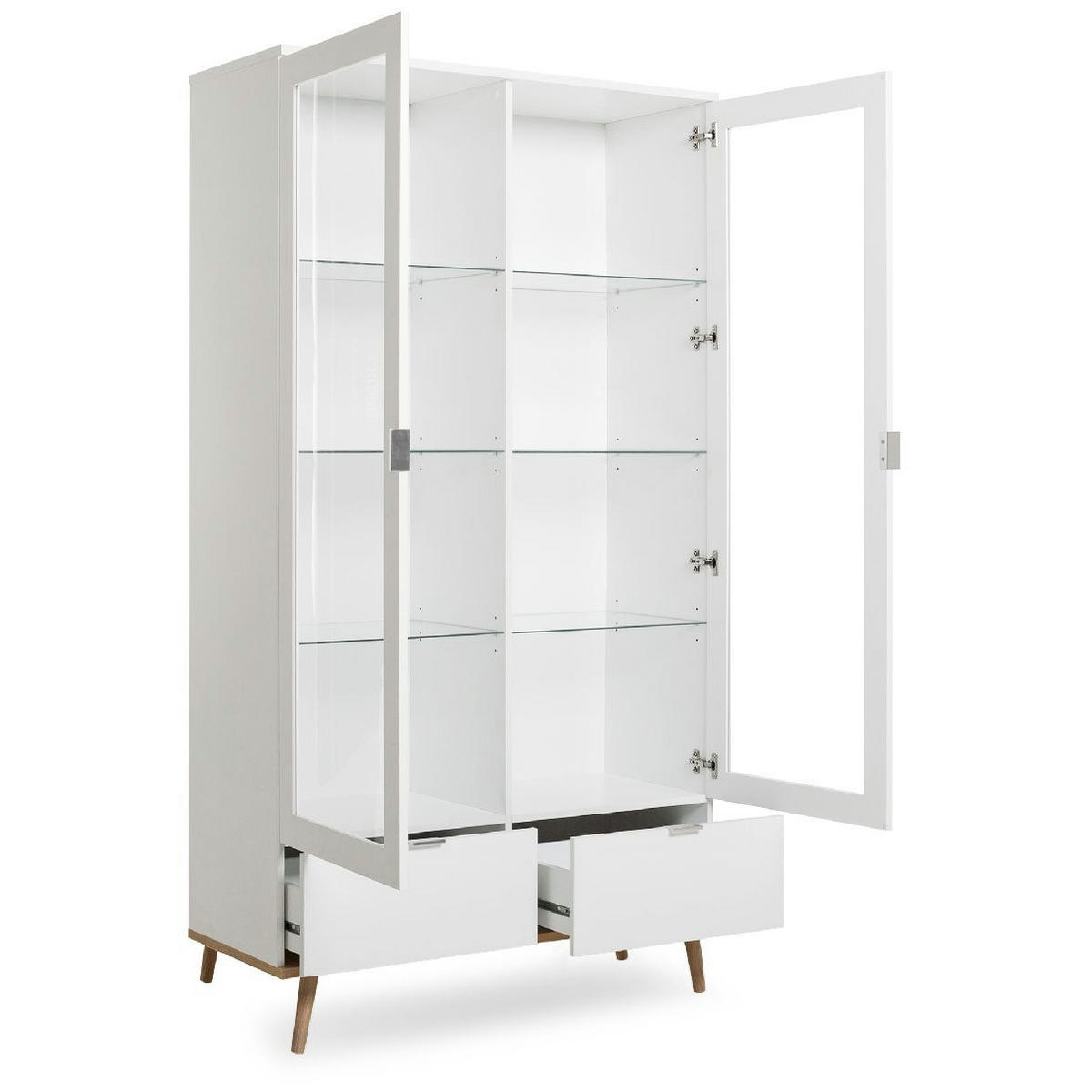 VITRINE Göteborg 40/100/186 cm - Weiß, Holzwerkstoff (100/186/40cm) - Finori GmbH