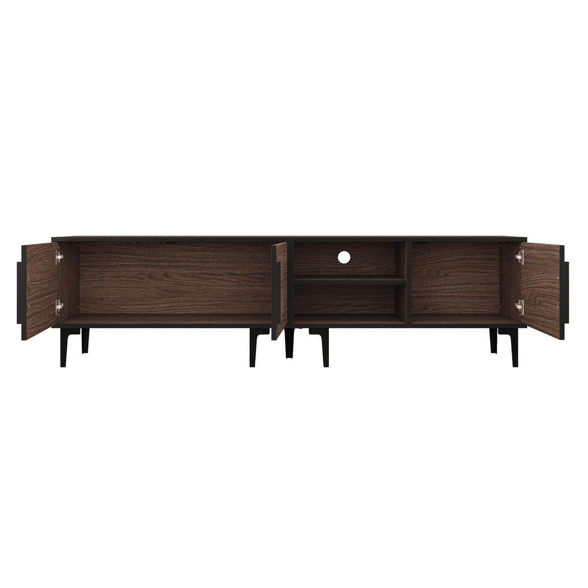 TV-BOARD 180x35x49Cm 2 Türen Walnuss 80 Zoll - Trüffeleichefarben/Naturfarben, Holzwerkstoff (35/49/180cm) - FLIEKS