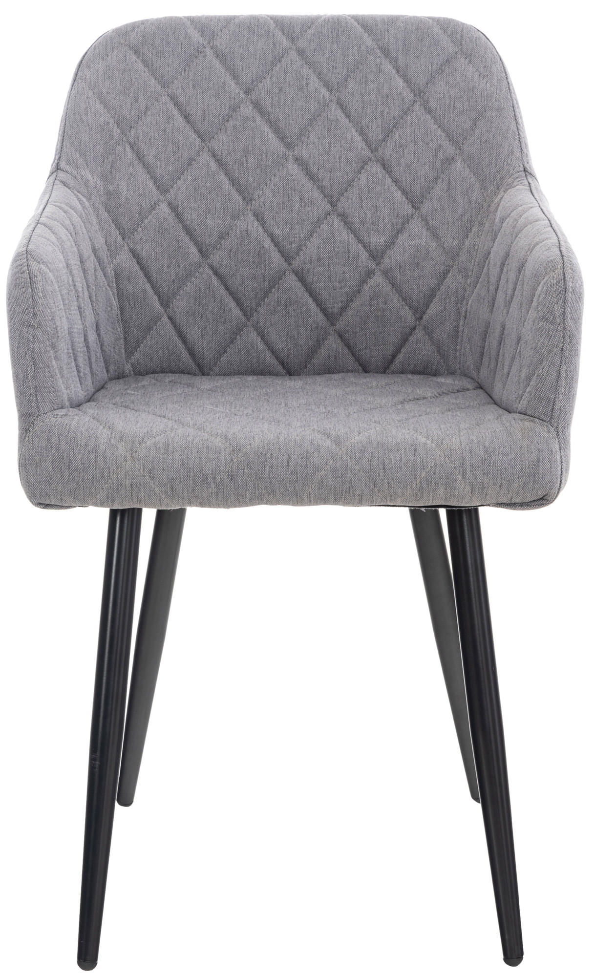 ESSZIMMERSTUHL Shyva Stoff, Gestell Metall matt Schwarz Grau - Schwarz/Grau, Textil/Metall (47/84/44cm) - TPFLiving