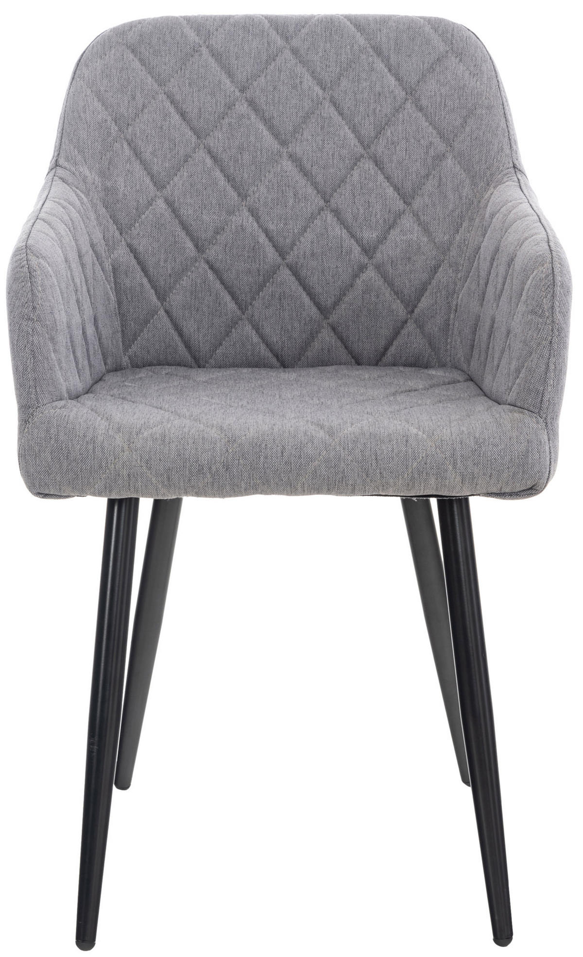 ESSZIMMERSTUHL Shyva Stoff, Gestell Metall matt Schwarz Grau - Schwarz/Grau, Textil/Metall (47/84/44cm) - TPFLiving