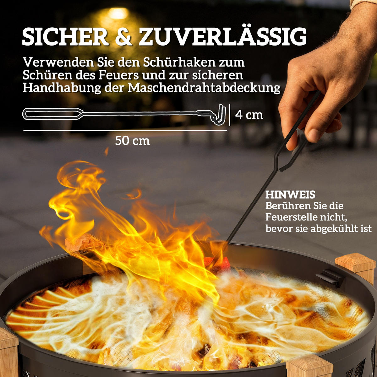 FEUERSCHALE Metall Schwarz Braun - Multicolor, Metall (75/58/75cm) - Outsunny