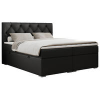 BOXBETT ALDA 180/200 Schwarz Kunstleder - H4 - Schwarz, Holz/Textil (180/200cm) - MKS