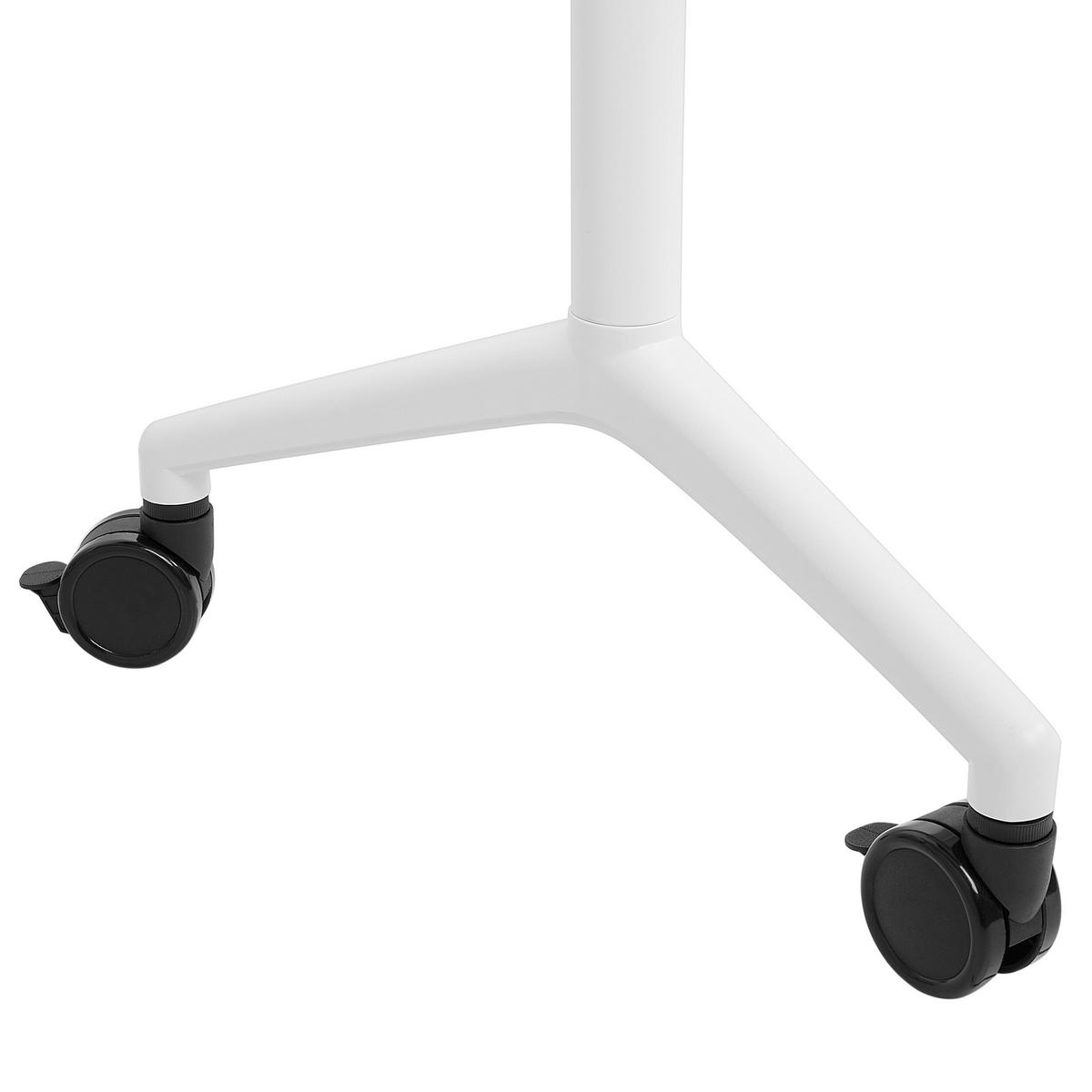 PSACÍ STŮL Skládací Bílý 120/60 cm s kolečky Cavi - bílá, kompozitní dřevo (60/120/75cm) - Beliani