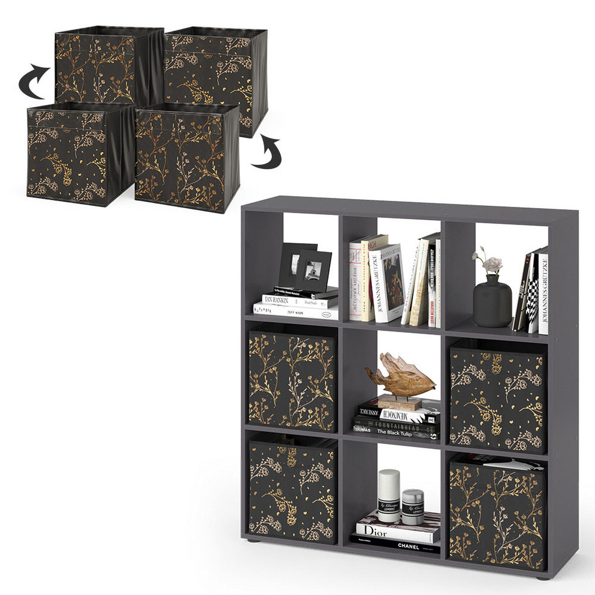 DĚLICÍ STĚNA Nove Černá - černá, kompozitní dřevo (104/108/29cm) - Vicco