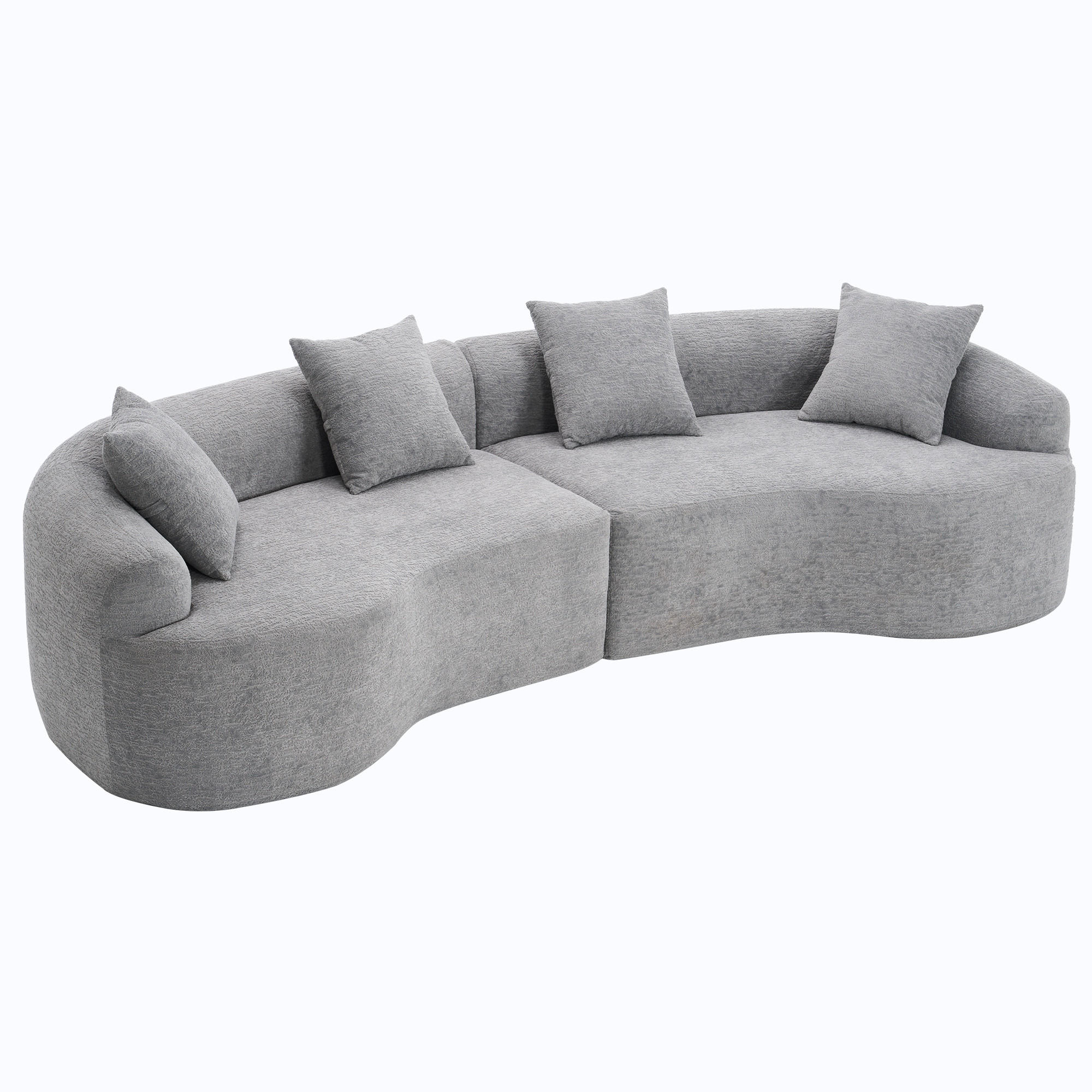 ECKSOFA 275/115/63 cm Grau Chenille - Grau, Textil (275/115cm) - Oxeza