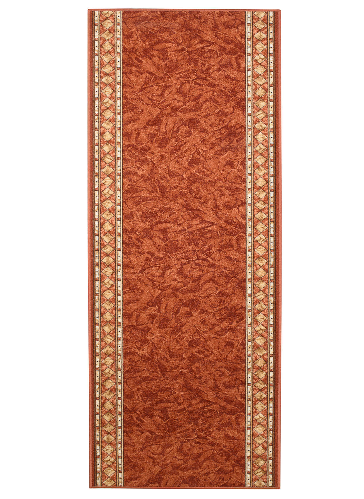 TEPPICHLÄUFER Anti-Rutsch Dunkelorange Braun rutschfest Gummiunterlage 120/800 cm - Braun/Orange, Textil (120/800cm) - Tapiso