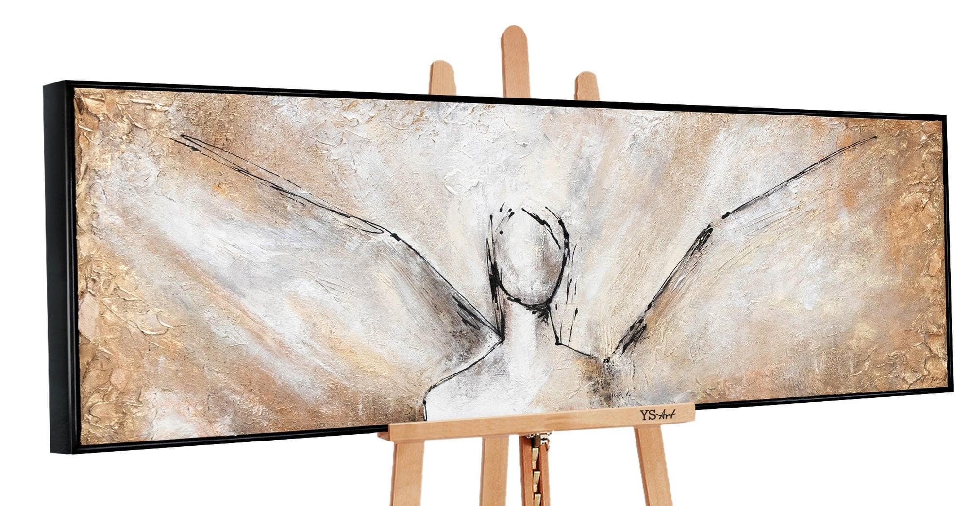 GEMÄLDE Schönheit Schattenfugenrahmen Schwarz 120x40 cm - Schwarz, Holz (120/40cm) - YS-art gallery