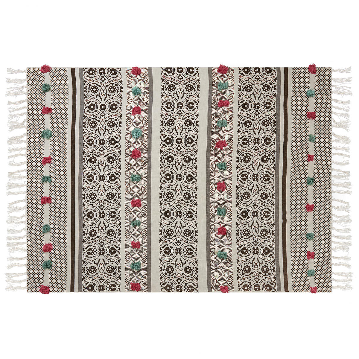 DECKE Braun Chinsurah 130/180 cm - Braun, Naturmaterialien/Textil (130/180cm) - Beliani