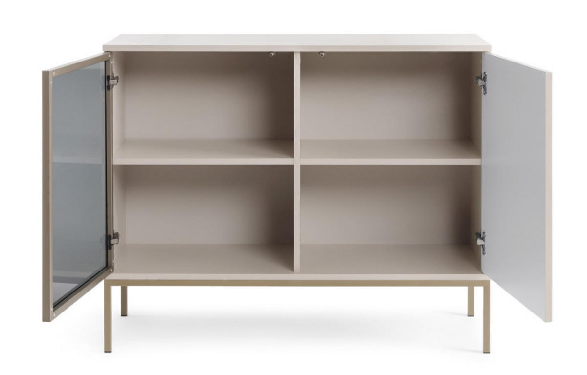 KOMMODE Kaschmir SANTI Mit Lamellen K104 - Beige, Holzwerkstoff (104/83/39cm) - Sepro Meble