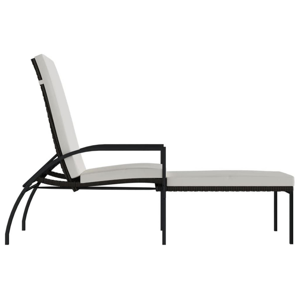 SONNENLIEGEN 2 Stk. mit Fußhocker PE-Rattan Braun - Braun, Kunststoff (60/102/195cm) - furnicato