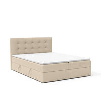 BOXBETT Doppelbett Kolumbo Hellbeige 160x200 cm - Beige, Textil (160/200cm) - Fedve