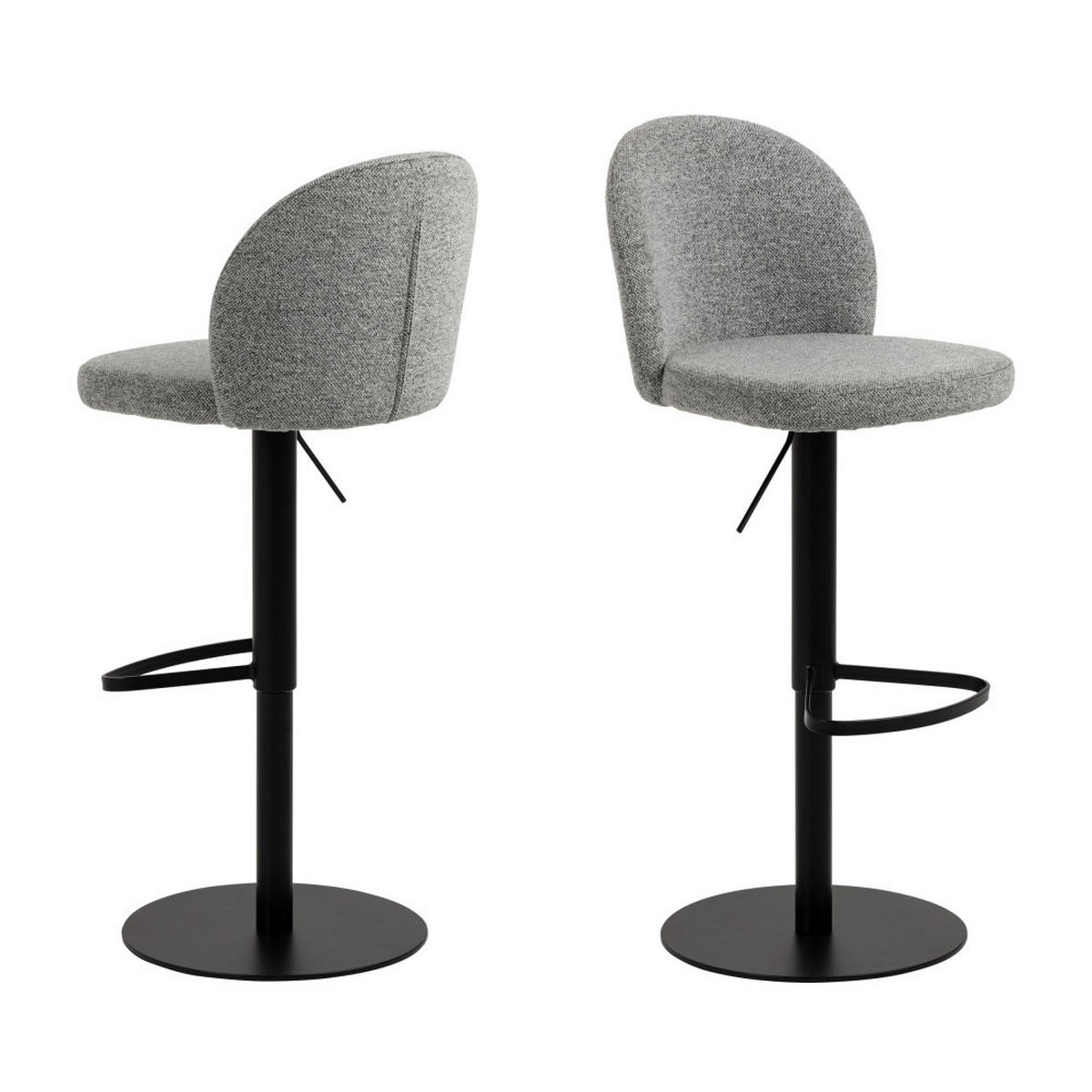 HOCKER aus Stoff und Metall, verstellbar, Höhe 55-80 cm - Colobura - Grau - Grau, Textil (44/109/50cm) - Drawer