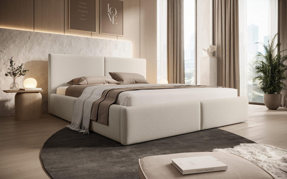POLSTERBETT Toreira Slim 140x200 cm Beige - Beige, Holz/Textil (140/200cm) - Fedve