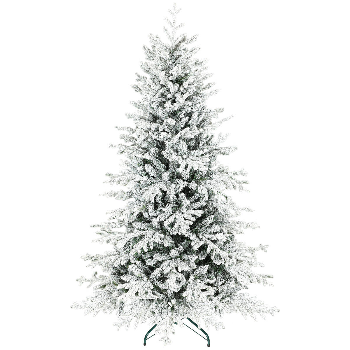 KÜNSTLICHER-WEIHNACHTSBAUM, 180cm Christbaum mit Schnee, 1815 Zweigen Grün - Grün, Kunststoff (180cm) - HOMCOM