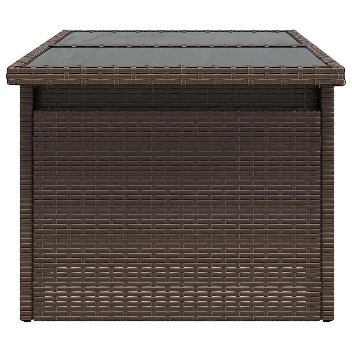 GARTENTISCH Mit Glasplatte Braun 100/55/73 Cm Poly Rattan - Braun, Kunststoff (100/55/73cm) - vidaXL