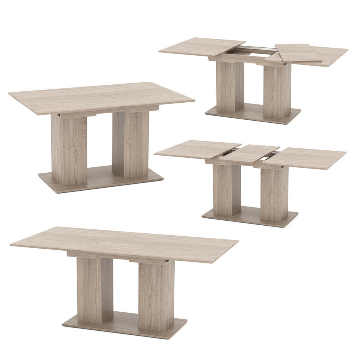 ESSTISCH Dix Sonoma 140 x 90 cm - Sonoma Eiche, Holzwerkstoff (90/140/76cm) - Vicco