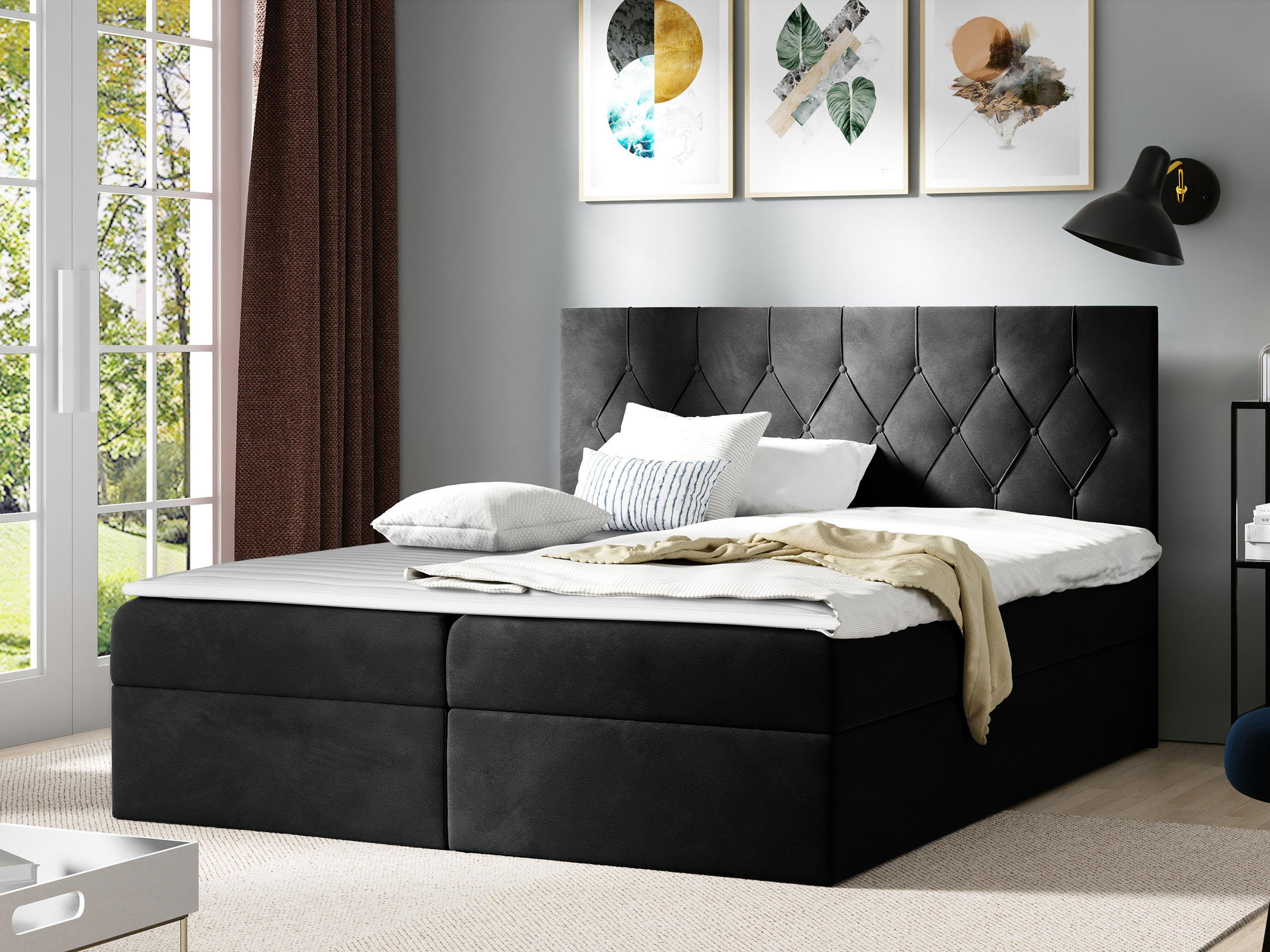 BOXBETT Sky - Schwarz, Holz (120/200cm) - MIRJAN24