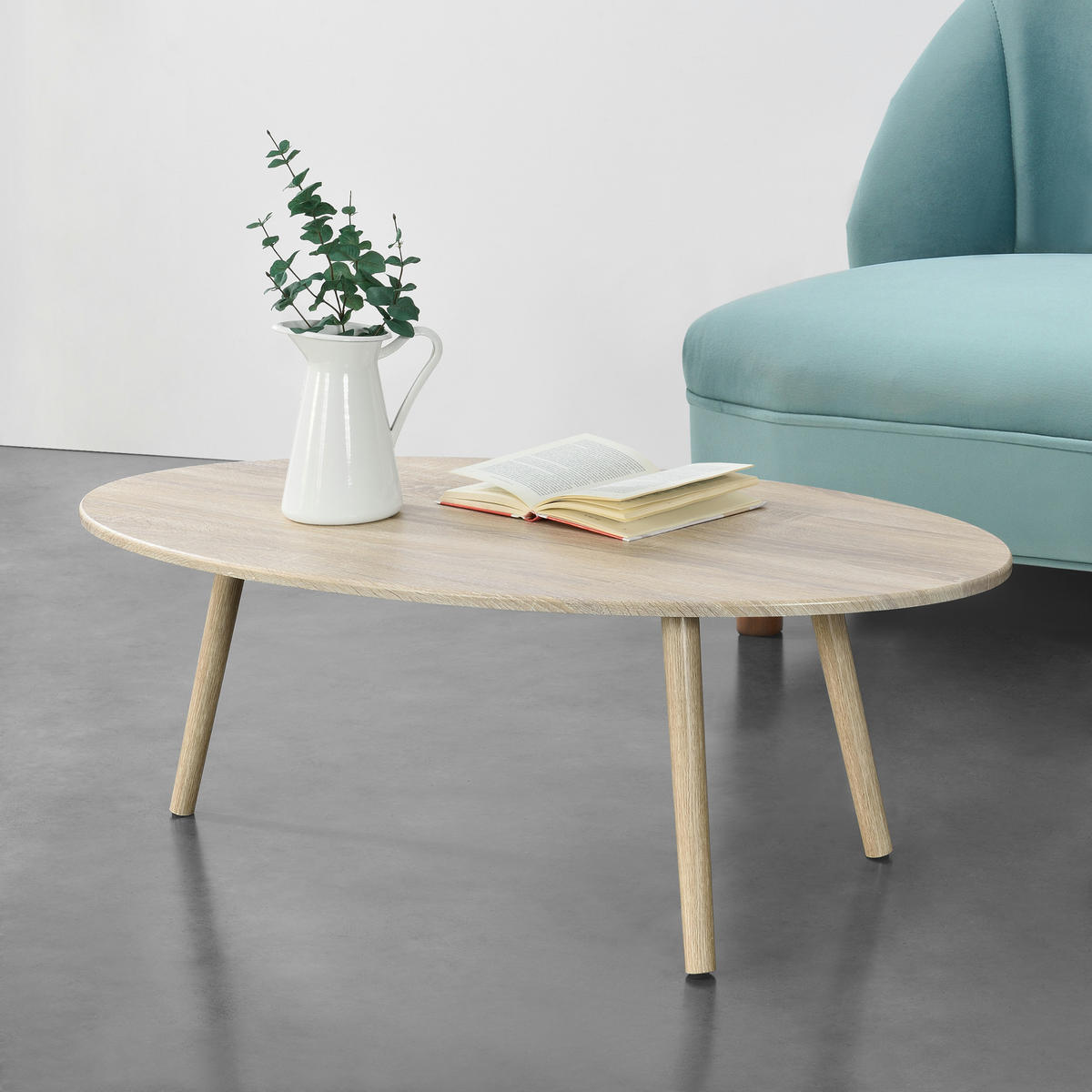 COUCHTISCH Viborg 110/60/40 - Eichefarben, Holzwerkstoff (60/110/40cm) - [en.casa]