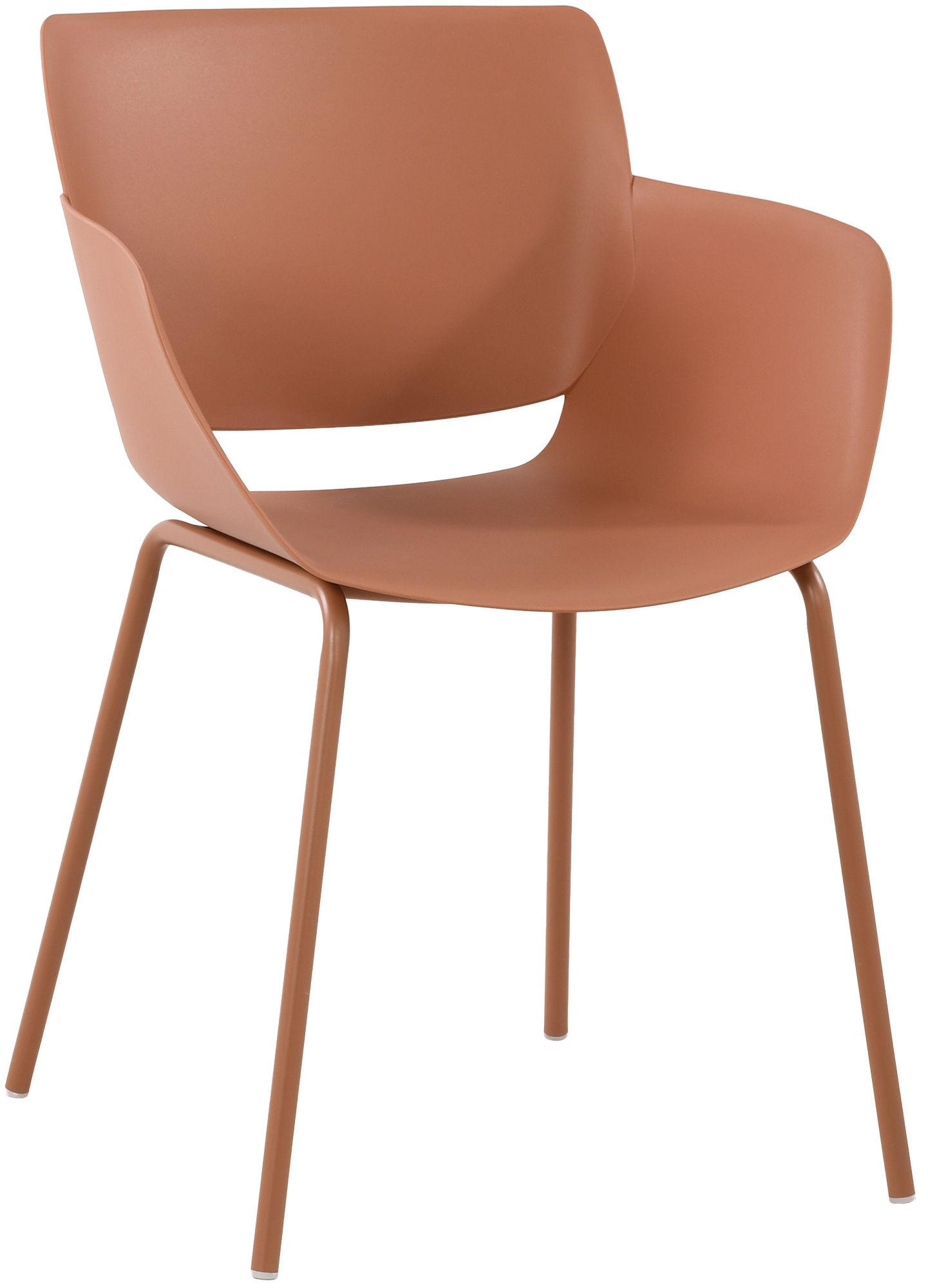 STUHL Kunststoff Terracotta - Dunkelorange, Kunststoff/Metall (58/80/54cm) - CLP