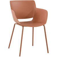 STUHL Kunststoff Terracotta - Dunkelorange, Kunststoff/Metall (58/80/54cm) - CLP