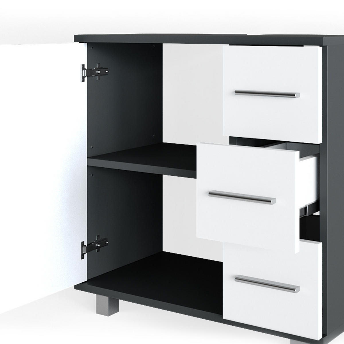 WASCHBECKENUNTERSCHRANK Ilias Anthrazit 60 x 60 cm - Anthrazit, Holzwerkstoff (60/60.8/33cm) - Vicco