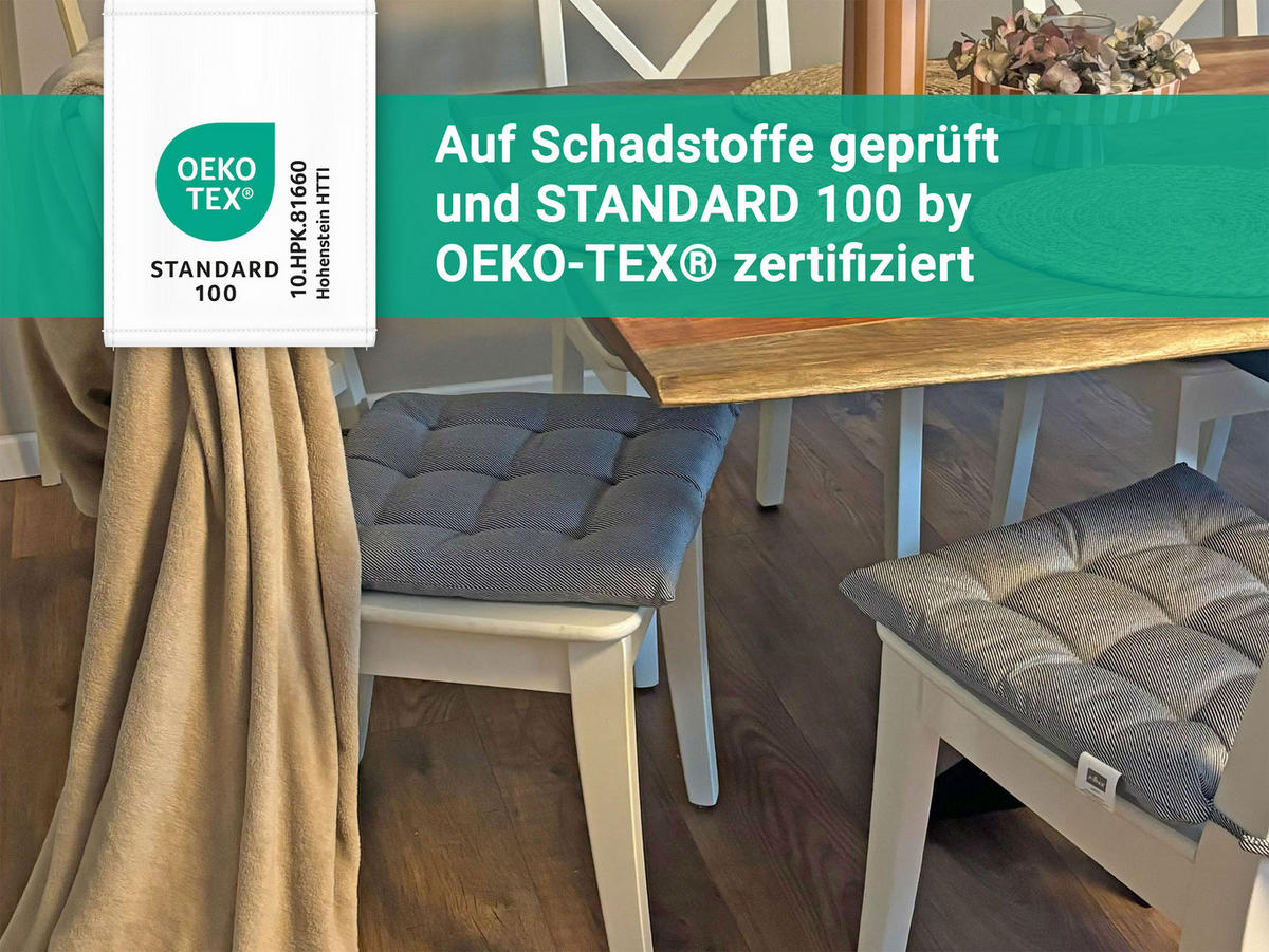 STUHLKISSEN, 4er-Set, 40x40 cm, 100% Polyester, zweifarbig - Braun, Textil (40/40/3cm) - Zollner