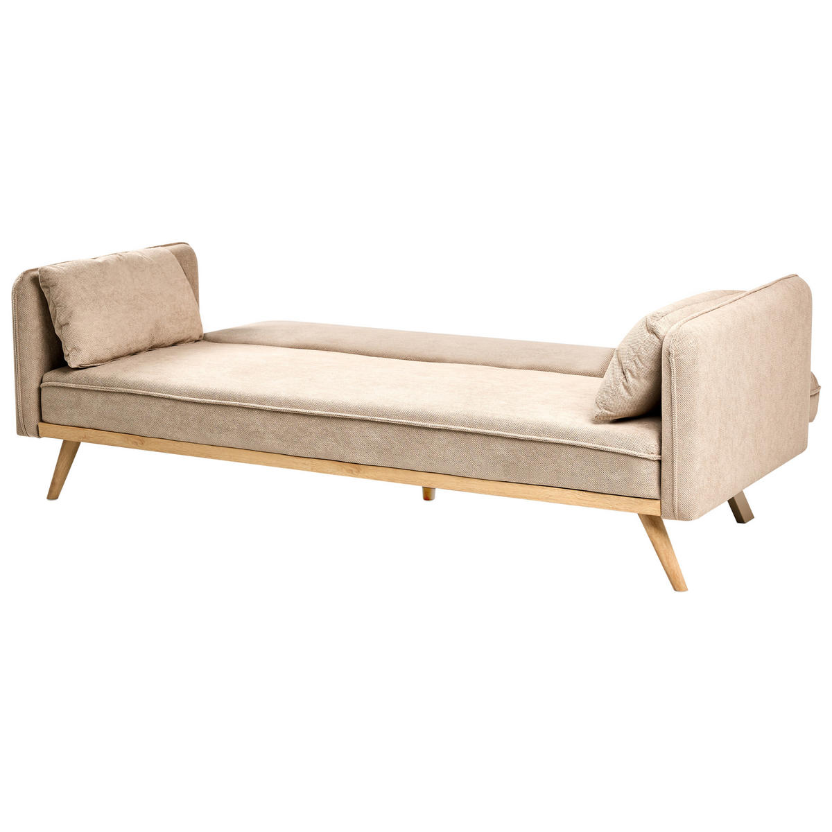 CANAPEA EXTENSIBILĂ textil maro deschisă Asaa - maro/maro deschis, material textil (205/76/80cm) - Beliani