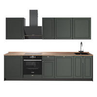 KÖK Fame-Line, Grönt och guld lanthus/antracit, 280 cm, AP Oak - Grön/Antracit, Träbaserade material (280/82/60cm) - Vicco