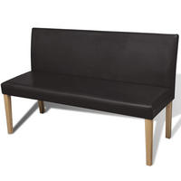 SITZBANK Phil 139,5 cm Dunkelbraun Kunstleder - Dunkelbraun, Leder (139.5/86/50cm) - DELUKE