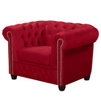 SESSEL - Buchefarben/Rot, Holz/Buchenholz (104/72/86cm) - home24