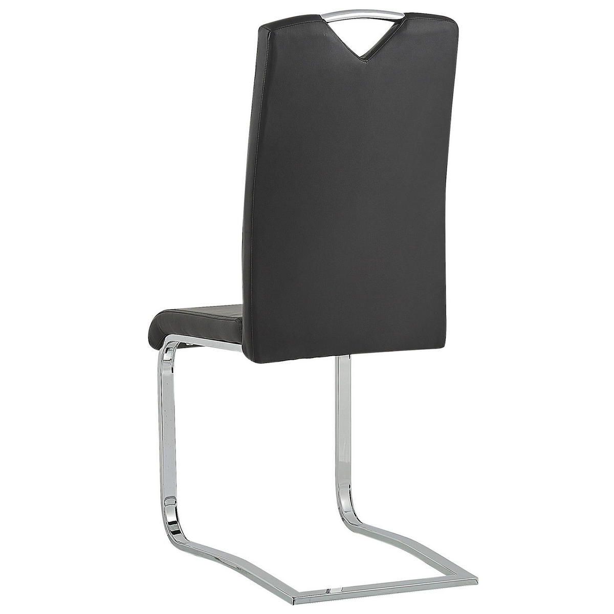 STUHL 2er-Set Kunstleder Schwarz Picknes - Schwarz, Textil/Metall (43/105/55cm) - Beliani