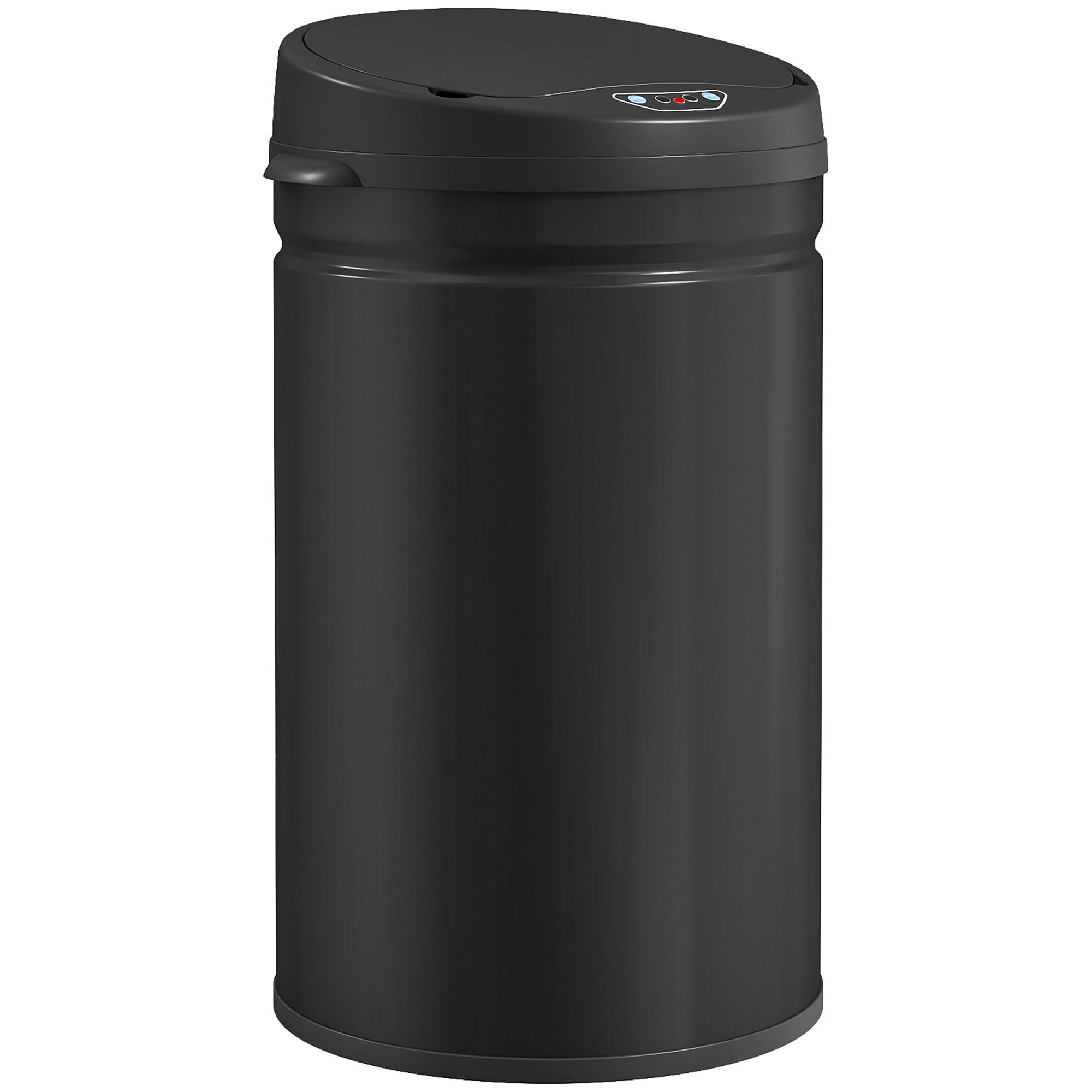 MÜLLEIMER mit Sensor 30L Edelstahl Automatischer Mülleimer mit Soft-Close-Deckel - Schwarz, Metall (30.5/51/32cm) - HOMCOM