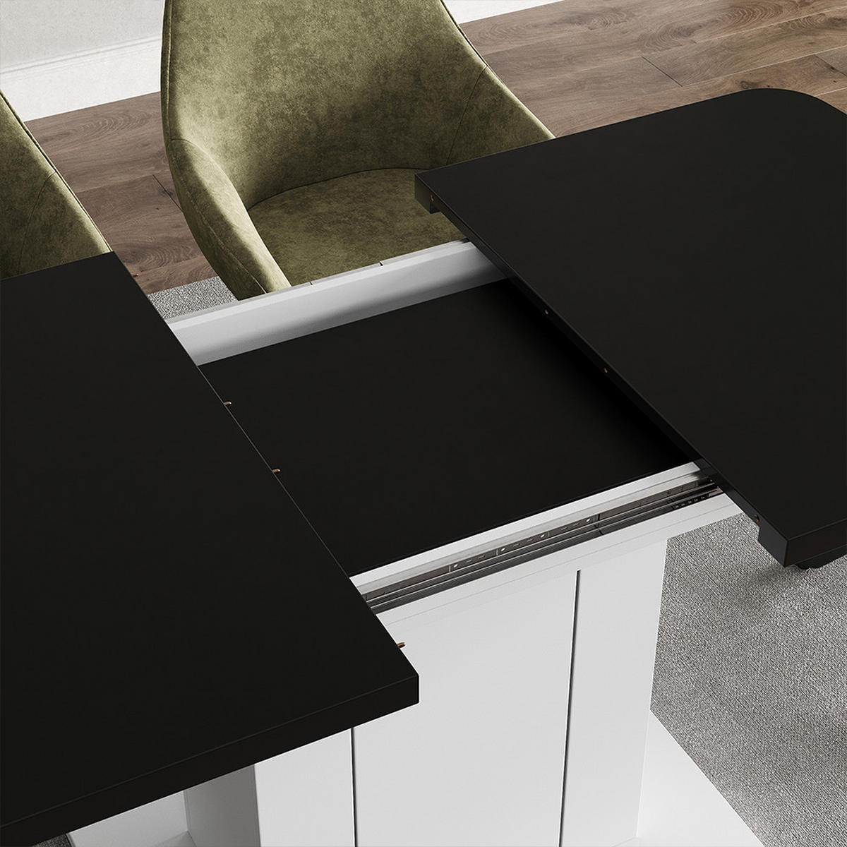 ESSTISCH Fenaro Schwarz/Weiß 120 x 80 cm - Schwarz/Weiß, Holzwerkstoff (80/120/76cm) - Vicco