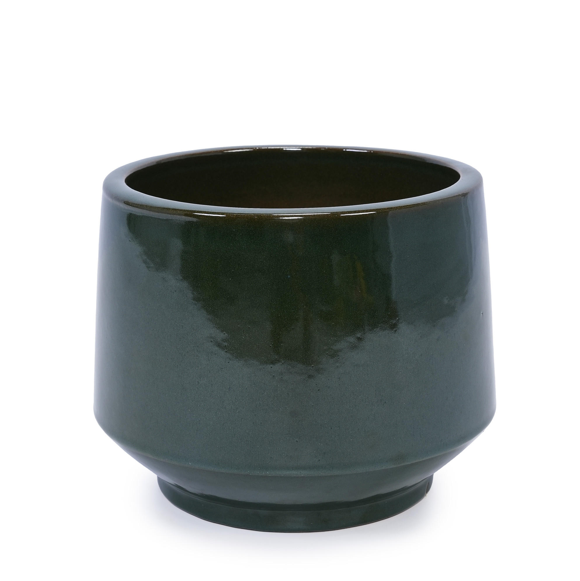 BLUMENKASTEN 3-teiliges aus Keramik in Antikgrün mit Abflussloch - Grün, Keramik (38/27/38cm) - Modfu