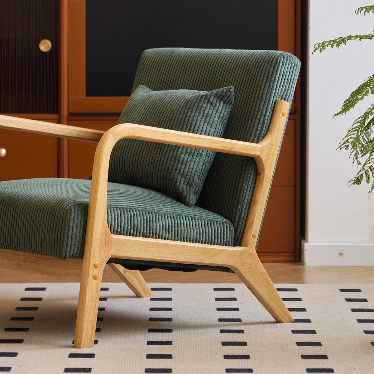 SESSEL Holz Grün - Grün, Holz (64/74/80cm) - Nordlys