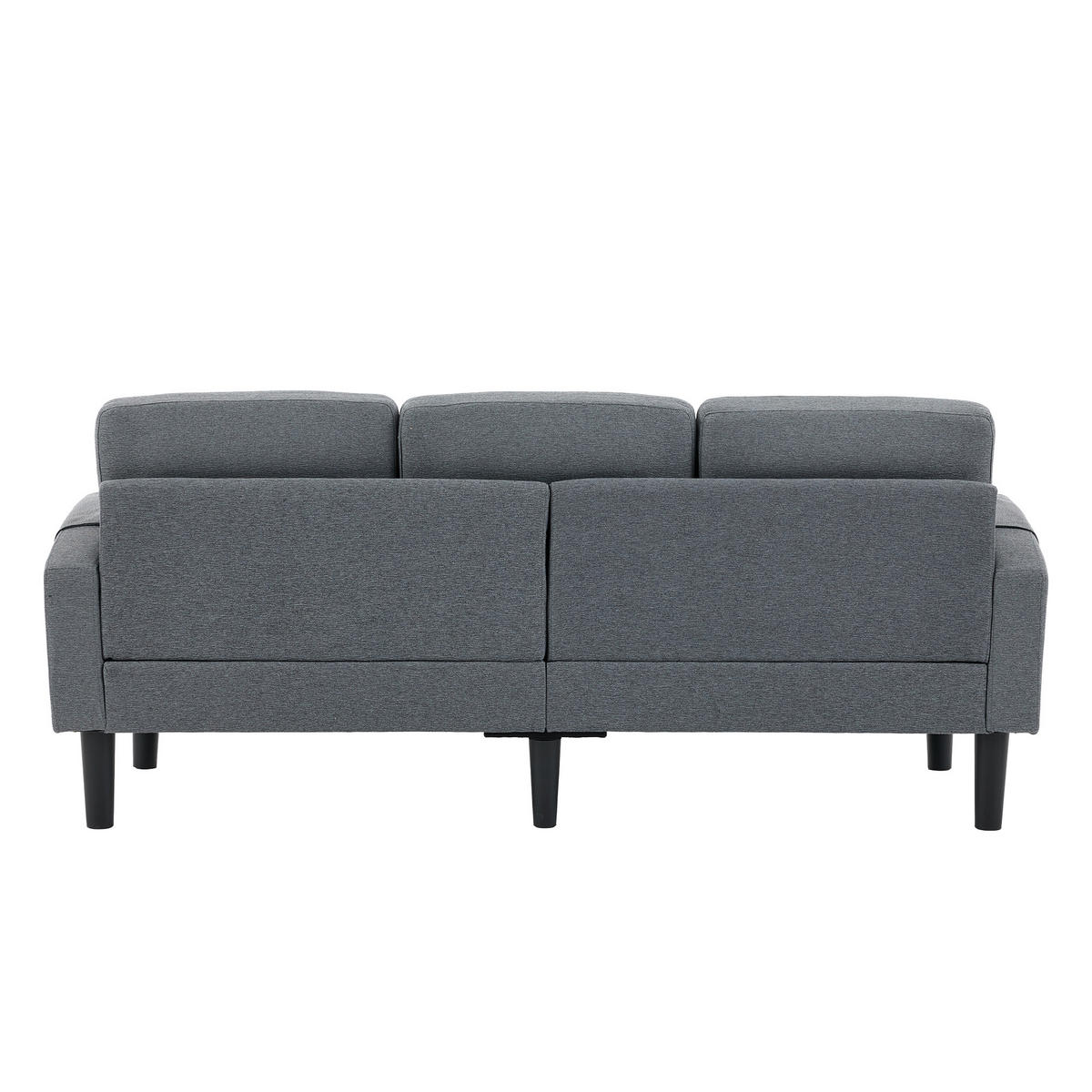 ECKSOFA L Form 3-Sitzer Chaiselongue Stauraum Tasche Grau 204cm - Grau, Textil (204/136cm) - FLIEKS
