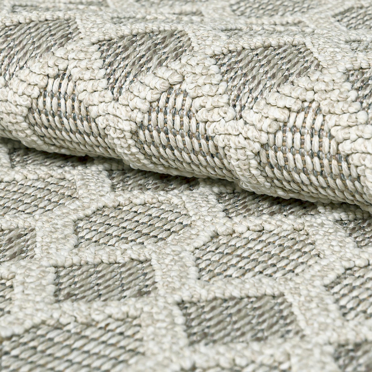 TEPPICH In-& Outdoor Cangas Genio Mazovia 120x170cm Beige Ecru Abstrakt Kurzflor - Ecru, Textil (120/170cm) - Mazovia